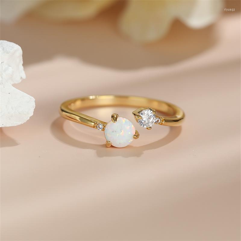 Wedding Rings Minimalist Small White Fire Opal Ring Silver Gold Color Zircon Open Adjustable Thin For Women Round Bands Female
Wedding Rings Minimalist Small White Fire Opal Ring Silver Gold Color Zircon Open Adjustable Thin For Women Round Bands Female