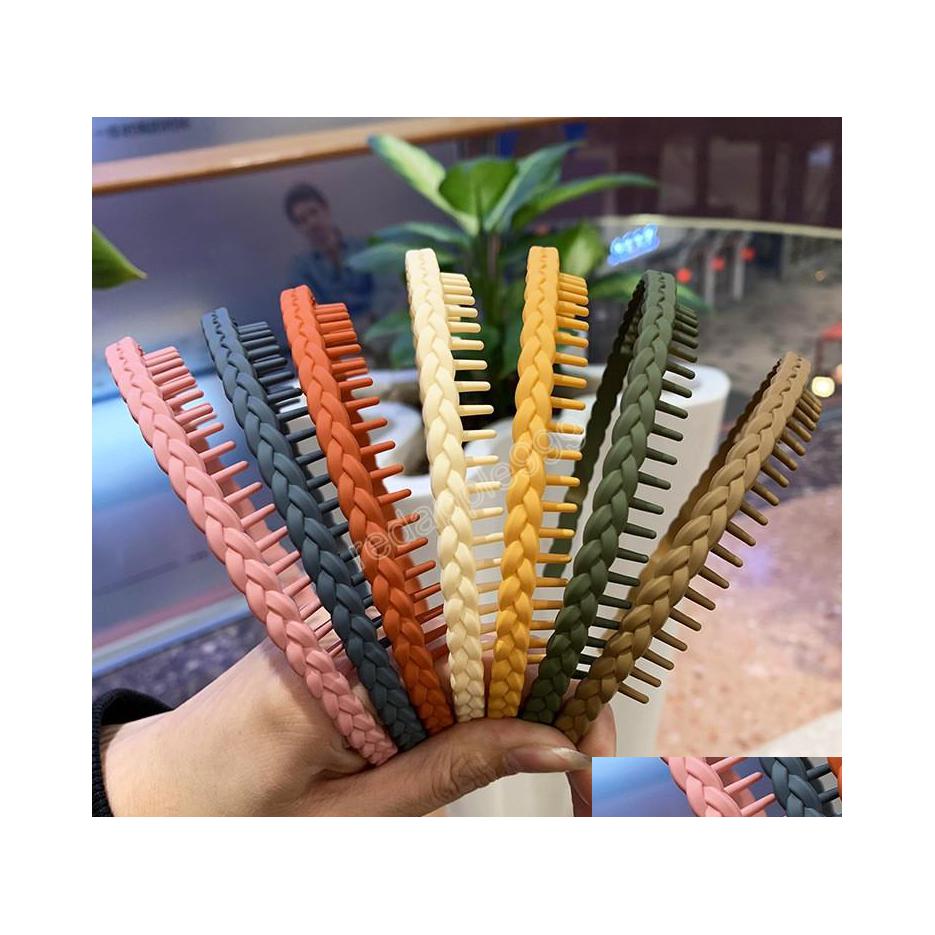 Headbands Fashion Frosted Solid Color Braid Hair Sticks Women Headband Hairband Accessories Headwear Drop Delivery Jewelry Hairjewelr Dhrif 
Headbands Fashion Frosted Solid Color Braid Hair Sticks Women Headband Hairband Accessories Headwear Drop Delivery Jewelry Hairjewelr Dhrif