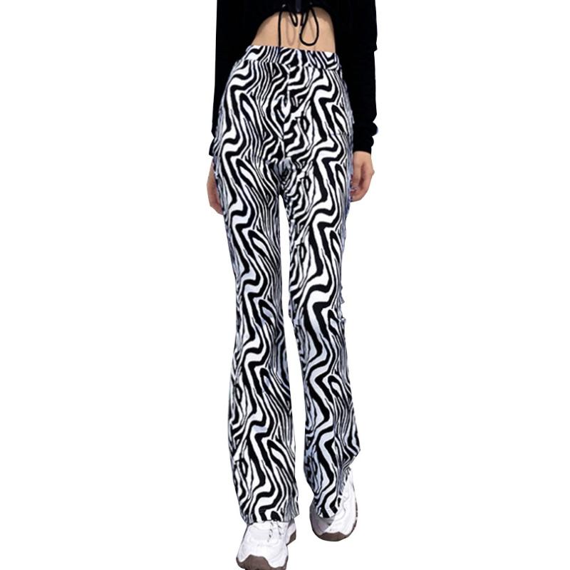 Women' Pants & Capris Women High Waist Flare Harajuku Vintage Zebra Striped Bell Bottom Trousers, Picture shown
Women' Pants & Capris Women High Waist Flare Harajuku Vintage Zebra Striped Bell Bottom Trousers, Picture shown