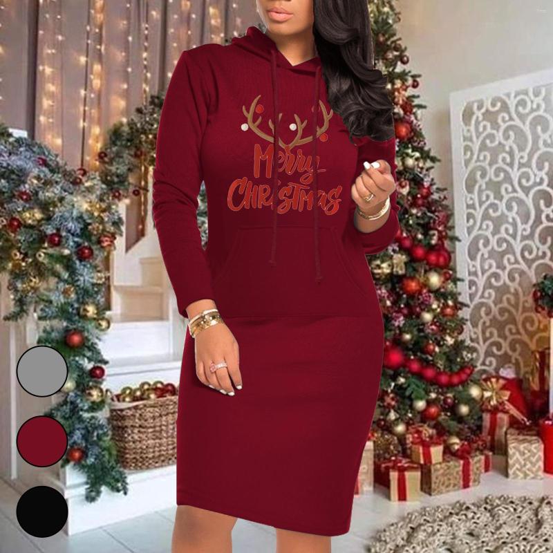 Casual Dresses Merry Christmas Elk Print Hoodies Dress Women Chic Hooded Drawstring Long Sleeve Bag Hip With Pockets Lady Vestidos, Black
Casual Dresses Merry Christmas Elk Print Hoodies Dress Women Chic Hooded Drawstring Long Sleeve Bag Hip With Pockets Lady Vestidos, Black