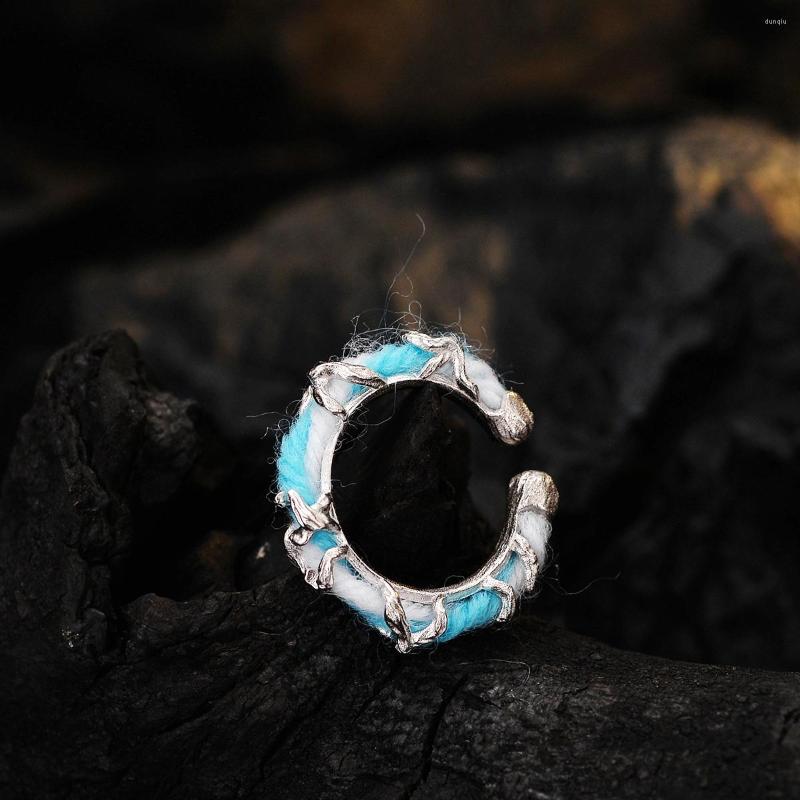 Cluster Rings Amaiyllis S925 Sterling Silver Minimalist Textured Rattan Index Finger Ring Niche Opening Hand-Wound Cotton Thread Jewelry
Cluster Rings Amaiyllis S925 Sterling Silver Minimalist Textured Rattan Index Finger Ring Niche Opening Hand-Wound Cotton Thread Jewelry