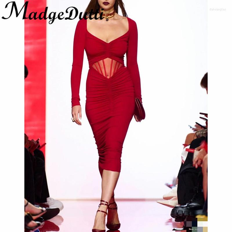 Casual Dresses 12.12 MadgeDutti Runway Temperament Fishbone Spliced Ruched Collect Waist Mesh Red Dress Women
Casual Dresses 12.12 MadgeDutti Runway Temperament Fishbone Spliced Ruched Collect Waist Mesh Red Dress Women