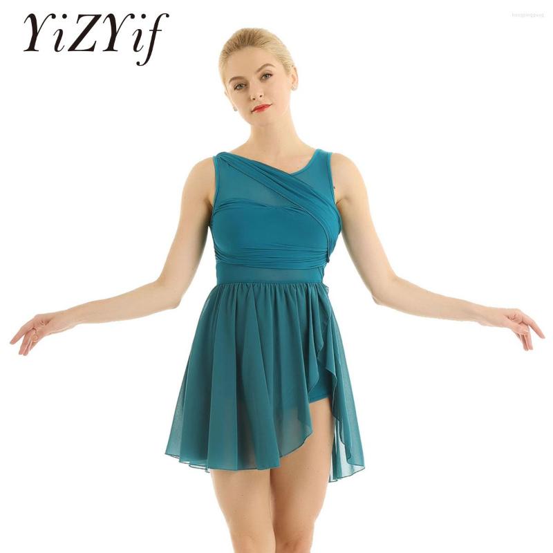 Stage Wear Women Asymmetric Chiffon Ballet Figure Skating Dress Gymnastics Leotards Sleeveless Contemporary Lyrical Dance Costumes, Purple
Stage Wear Women Asymmetric Chiffon Ballet Figure Skating Dress Gymnastics Leotards Sleeveless Contemporary Lyrical Dance Costumes, Purple