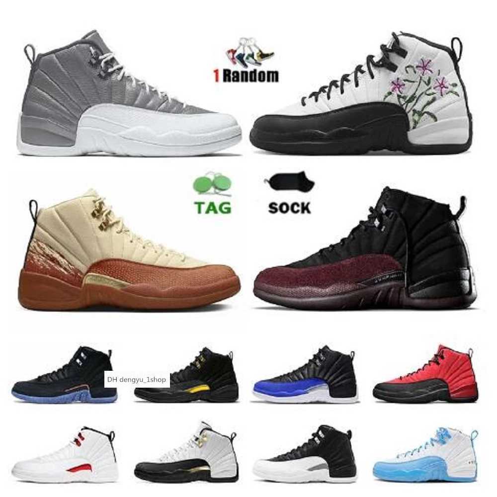 Shoes 12 12s mens basketball Michigan College Navy Vachetta Tan Wheat Dark Grey Bordeaux UNC men Sports sneakers outdoor w air OG shoe