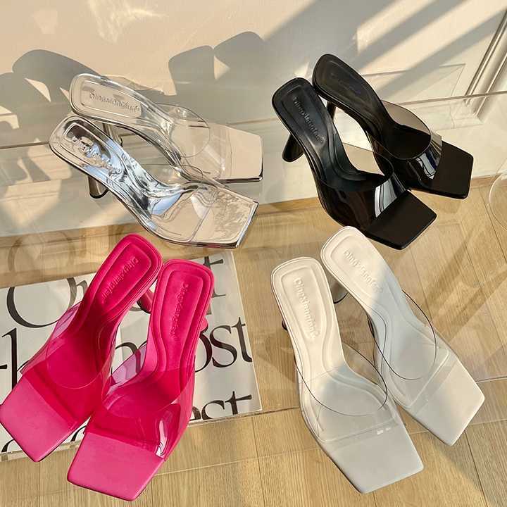 Dress Shoes 115641 Simple Style Fashionable And Versatile Low Heel Sandals Women's Summer Transparent PVC Square Toe Open Heel Slippers G230203, 10 cm
Dress Shoes 115641 Simple Style Fashionable And Versatile Low Heel Sandals Women's Summer Transparent PVC Square Toe Open Heel Slippers G230203, 10 cm