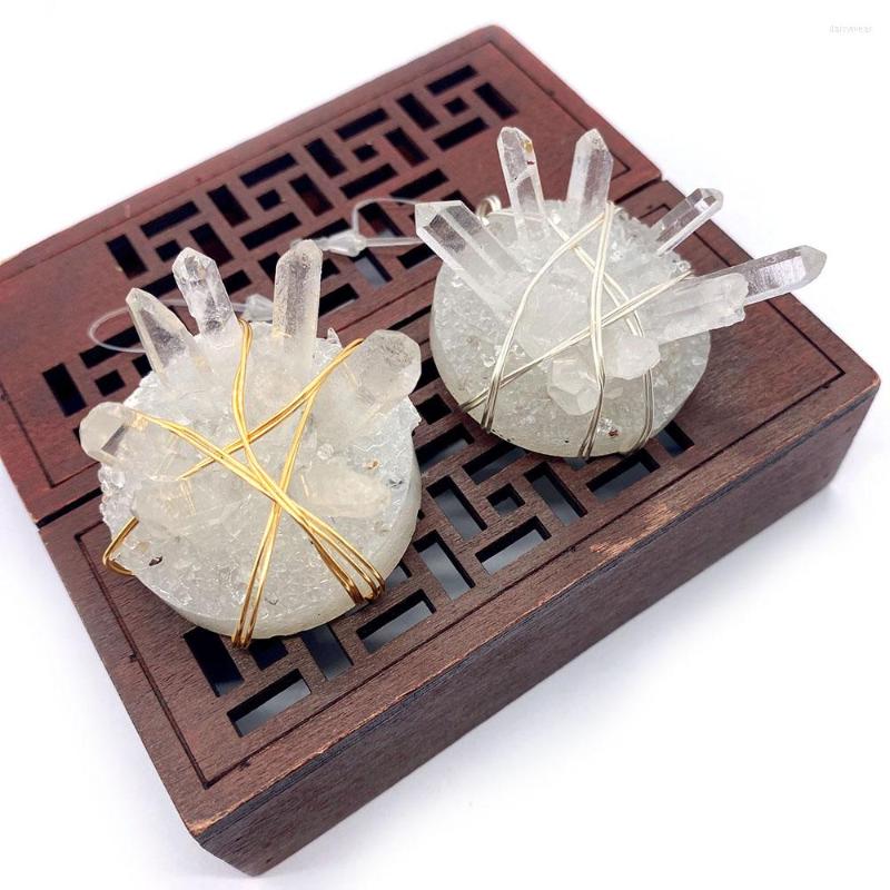 Pendant Necklaces Natural Stone Copper Wire Winding Necklace Irregular Crystal White Quartz Earring Female Girl Retro Jewelry
Pendant Necklaces Natural Stone Copper Wire Winding Necklace Irregular Crystal White Quartz Earring Female Girl Retro Jewelry