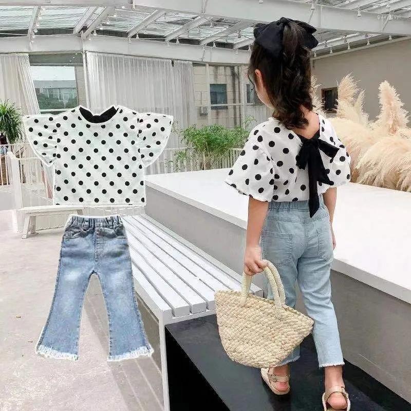 Clothing Sets Girls Suit Summer Children's Baby Short-sleeved Polka Dot Shirt Pants Two-piece Kids Jeans Set 0-7Y Ears
Clothing Sets Girls Suit Summer Children's Baby Short-sleeved Polka Dot Shirt Pants Two-piece Kids Jeans Set 0-7Y Ears
