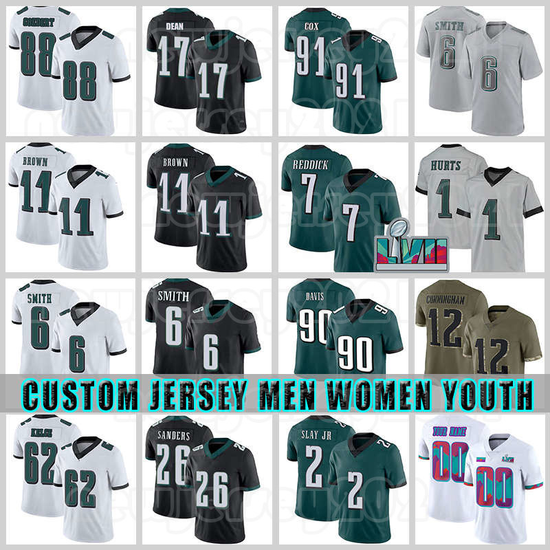 1 Jalen Hurts 11 A.J. Brown 6 DeVonta Smith Football Jerseys Haason Reddick Darius Slay Jr Jason Kelce 17 Dean 90 Davis Eagles Brandon Graham Dickerson C.J. Gardner-Johnson, Custom women (laoying)
1 Jalen Hurts 11 A.J. Brown 6 DeVonta Smith Football Jerseys Haason Reddick Darius Slay Jr Jason Kelce 17 Dean 90 Davis Eagles Brandon Graham Dickerson C.J. Gardner-Johnson, Custom women (laoying)
