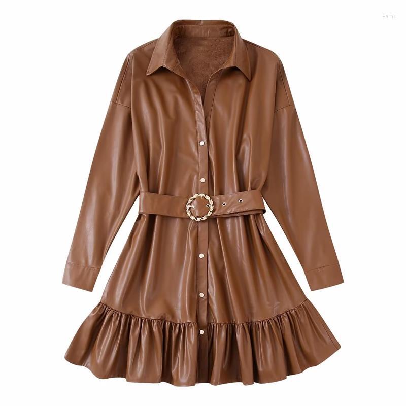 Casual Dresses Dress Women Autumn 2023 Fashion Slim Elegant Chic Leather Belt Youth Street Leisure Party Holiday, Brown
Casual Dresses Dress Women Autumn 2023 Fashion Slim Elegant Chic Leather Belt Youth Street Leisure Party Holiday, Brown
