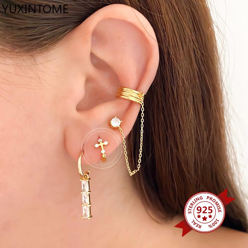 Hoop Earrings & Huggie Sterling Silver Ear Buckle Crystal Cross For Women Girls Hoops Jewelry Accessories Party GiftHoop
Hoop Earrings & Huggie Sterling Silver Ear Buckle Crystal Cross For Women Girls Hoops Jewelry Accessories Party GiftHoop