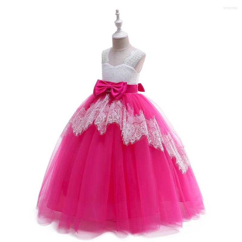 Girl Dresses 2-14 Years Lace Tulle Flower Bow Patchwork Children's First Communion Dress Princess Ball Gowns Child Wedding Party, Bean powder
Girl Dresses 2-14 Years Lace Tulle Flower Bow Patchwork Children's First Communion Dress Princess Ball Gowns Child Wedding Party, Bean powder
