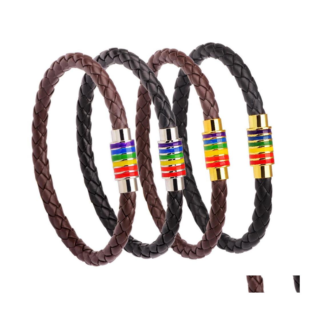 Charm Bracelets Genuine Leather Rainbow Lgbt Sign Wrap For Women Men Gay Lesbian Stainless Steel Magnetic Buckle Bangle Wristband Dr Otsvc
Charm Bracelets Genuine Leather Rainbow Lgbt Sign Wrap For Women Men Gay Lesbian Stainless Steel Magnetic Buckle Bangle Wristband Dr Otsvc