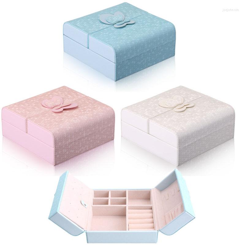 Jewelry Pouches 2023 Fashion Korean PU Leather Bow-Knot Storage Box Blue Packaging Organizer For Earring Ring Necklace
Jewelry Pouches 2023 Fashion Korean PU Leather Bow-Knot Storage Box Blue Packaging Organizer For Earring Ring Necklace