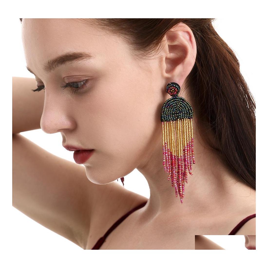 Dangle Chandelier Bohemia Fashion Jewelry Women Beads Tassels Earrings Handmade Stud Drop Delivery Dhijb
Dangle Chandelier Bohemia Fashion Jewelry Women Beads Tassels Earrings Handmade Stud Drop Delivery Dhijb