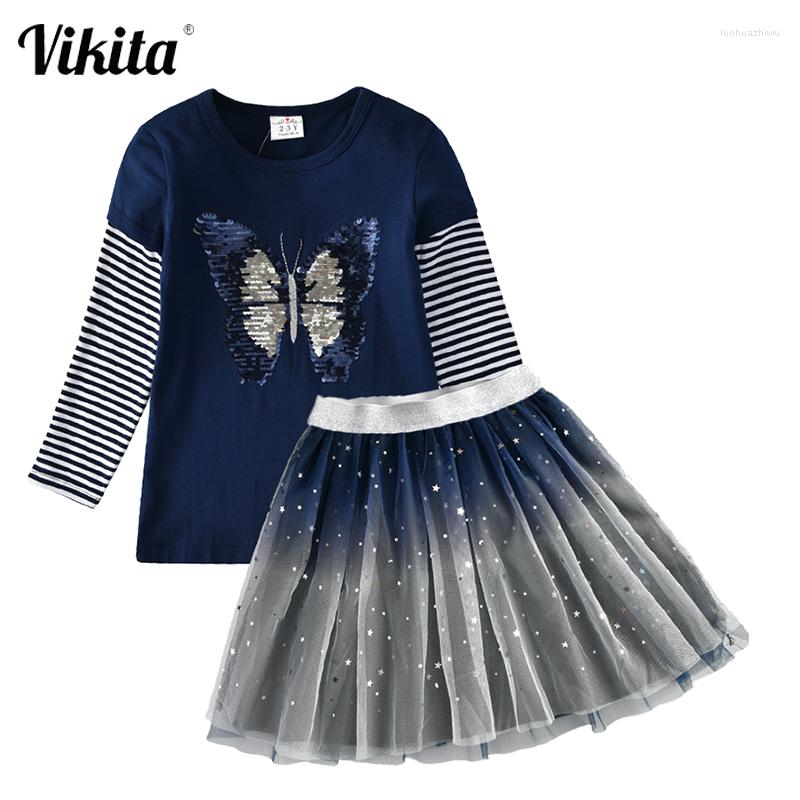 Clothing Sets VIKITA Children Clothes Autumn Spring Kids Striped Cotton Butterfly Sequins Casual Tops And Elastic Mesh Mini Skirts Outfit, L5762-sk4996
Clothing Sets VIKITA Children Clothes Autumn Spring Kids Striped Cotton Butterfly Sequins Casual Tops And Elastic Mesh Mini Skirts Outfit, L5762-sk4996
