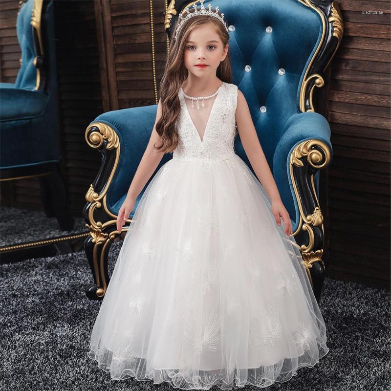 Girl Dresses Children's Wedding Gowns Girls Sleeveless Lace Birthday Princess Long Dress First Communion Party For, White
Girl Dresses Children's Wedding Gowns Girls Sleeveless Lace Birthday Princess Long Dress First Communion Party For, White