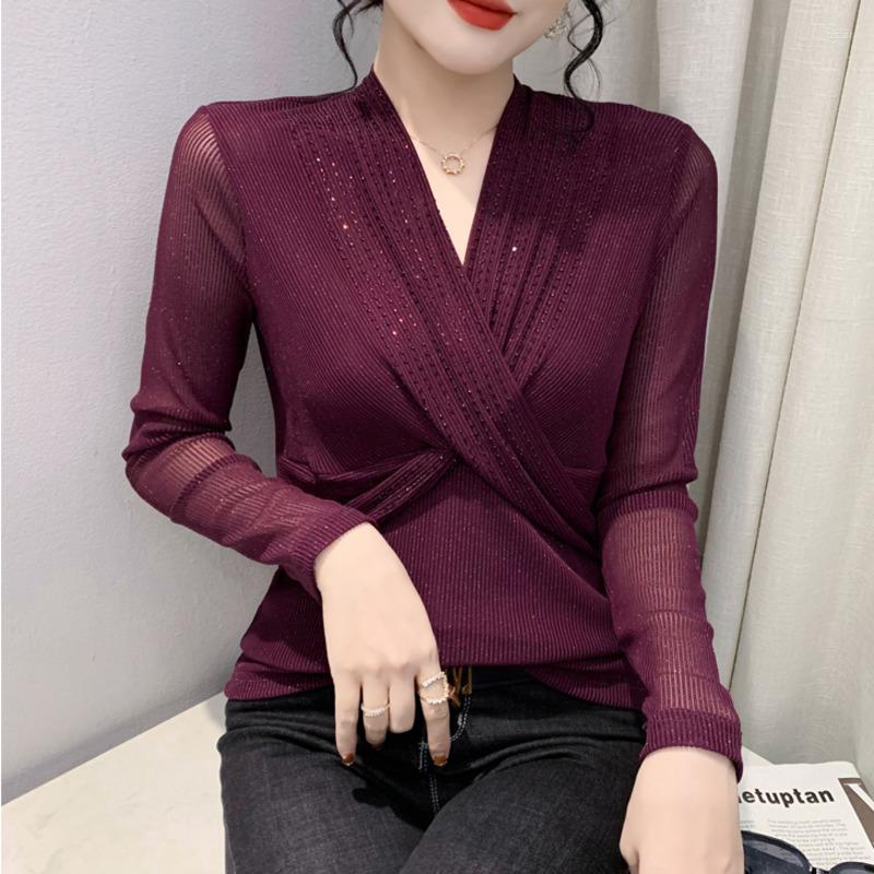 Women' T Shirts #8208 Spring Autumn Mesh Wrap Shirt Women V-neck Diamonds Tight Sexy Short Irregular Femme Long Sleeve Solid Color, Black
Women' T Shirts #8208 Spring Autumn Mesh Wrap Shirt Women V-neck Diamonds Tight Sexy Short Irregular Femme Long Sleeve Solid Color, Black