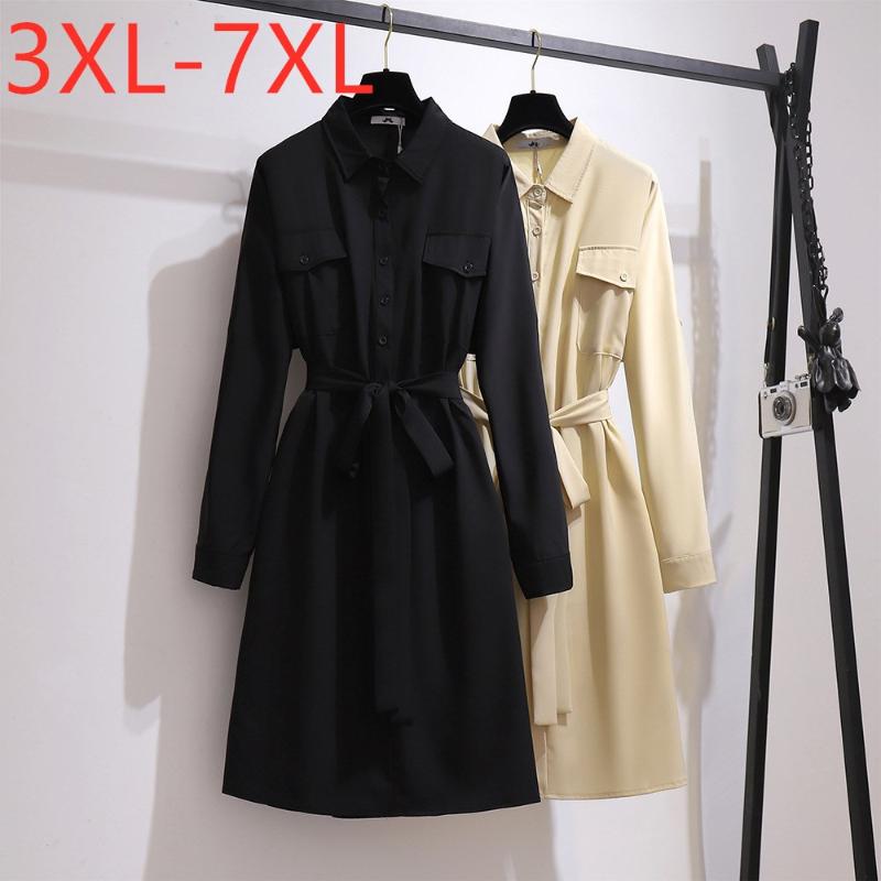 Casual Dresses 2023 Autumn Winter Plus Size Shirt Dress For Women Large Loose Long Sleeve Black Khaki Belt Button 3XL 5XL 6XL 7XL
Casual Dresses 2023 Autumn Winter Plus Size Shirt Dress For Women Large Loose Long Sleeve Black Khaki Belt Button 3XL 5XL 6XL 7XL