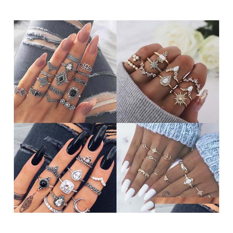 Cluster Rings Bohemian Midi Knuckle Finger Set For Women Vintage Turtle Elephant Lotus Moon Crystal Wedding Gold Sier Boho Jewelry D Otr4T
Cluster Rings Bohemian Midi Knuckle Finger Set For Women Vintage Turtle Elephant Lotus Moon Crystal Wedding Gold Sier Boho Jewelry D Otr4T