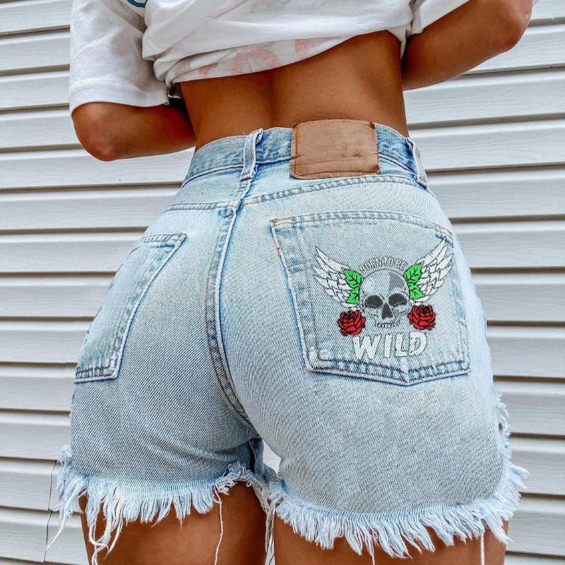 Women's Shorts Women Skull Jean Summer Fashion Slim Fit Multiple Pockets Streetwear Sexy For Woman, Black
Women's Shorts Women Skull Jean Summer Fashion Slim Fit Multiple Pockets Streetwear Sexy For Woman, Black