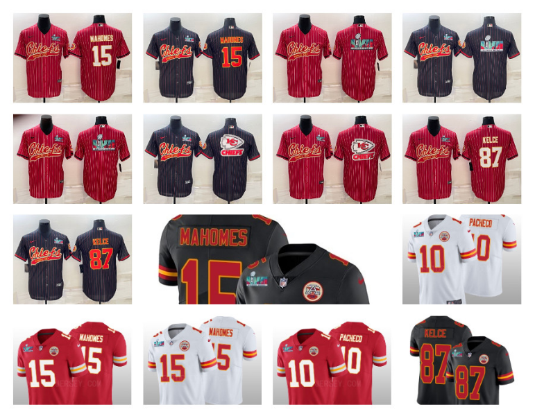 Jersey Kansas''City''Chiefs''Men Isaih Pacheco Travis Kelce #87 Patrick Mahomes #15''Super''Bowl''White LVII football, 14
Jersey Kansas''City''Chiefs''Men Isaih Pacheco Travis Kelce #87 Patrick Mahomes #15''Super''Bowl''White LVII football, 14