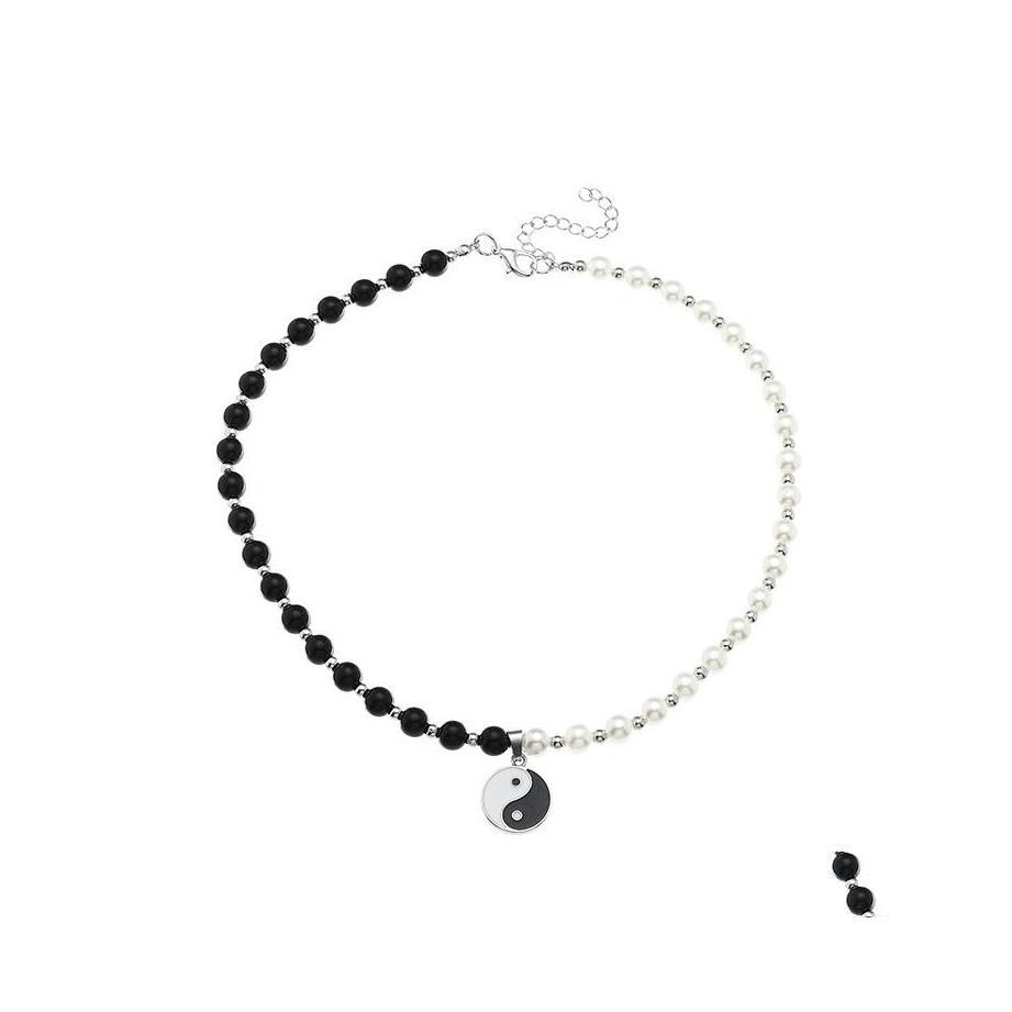 Beaded Necklaces Punk Black White Imitation Pearl Beads Choker For Men Round Tai Chi Gossip Pendant Necklace Jewelry Drop Delivery Pe Ottqz
Beaded Necklaces Punk Black White Imitation Pearl Beads Choker For Men Round Tai Chi Gossip Pendant Necklace Jewelry Drop Delivery Pe Ottqz