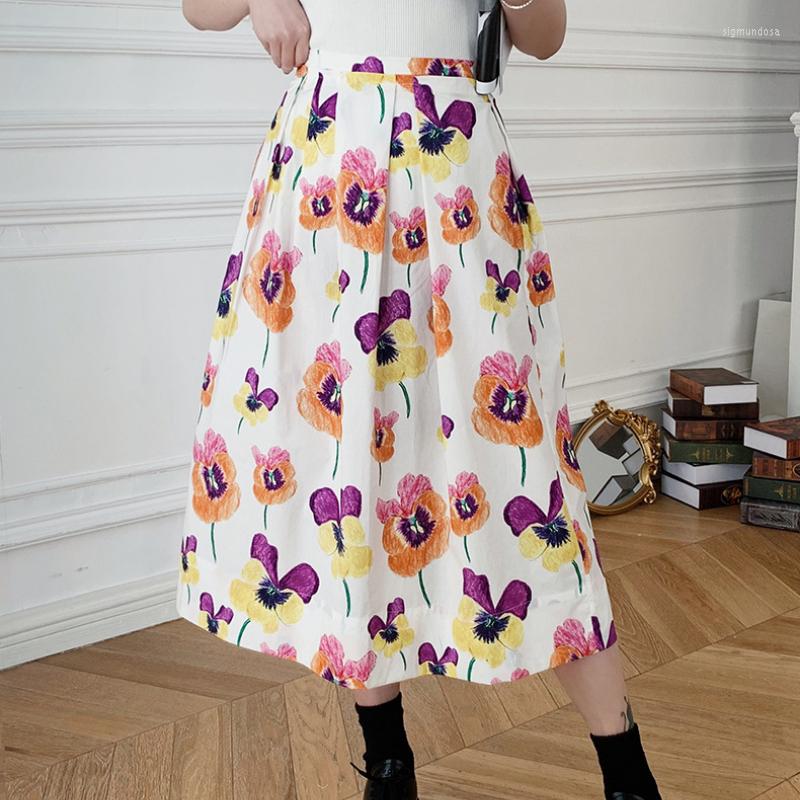 Skirts Summer Women' Floral Print High Waist Midi Skirt Cotton Female Pleated Versatile A-Line Jupe Ladies Casual Office Wear 2023
Skirts Summer Women' Floral Print High Waist Midi Skirt Cotton Female Pleated Versatile A-Line Jupe Ladies Casual Office Wear 2023