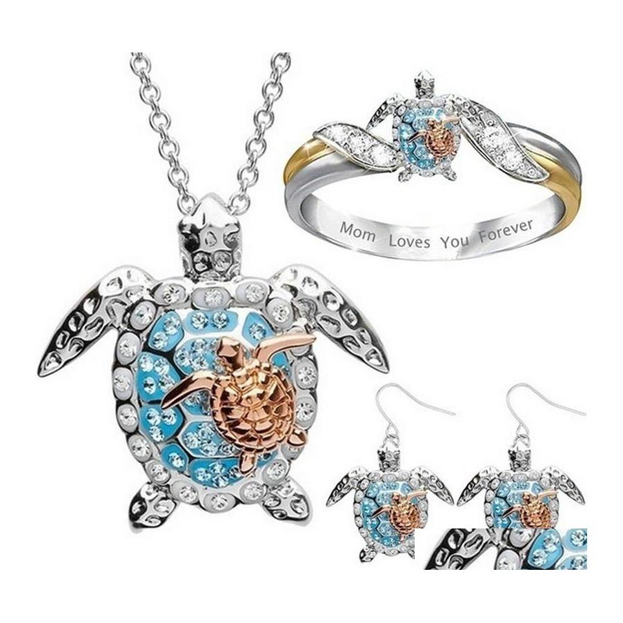 Other Jewelry Sets Fashion Cute Beach Turtle Necklace Earrings Ring Set Women Banquet Accessories Valentines Day Romantic Gifts Drop Otbvg
Other Jewelry Sets Fashion Cute Beach Turtle Necklace Earrings Ring Set Women Banquet Accessories Valentines Day Romantic Gifts Drop Otbvg