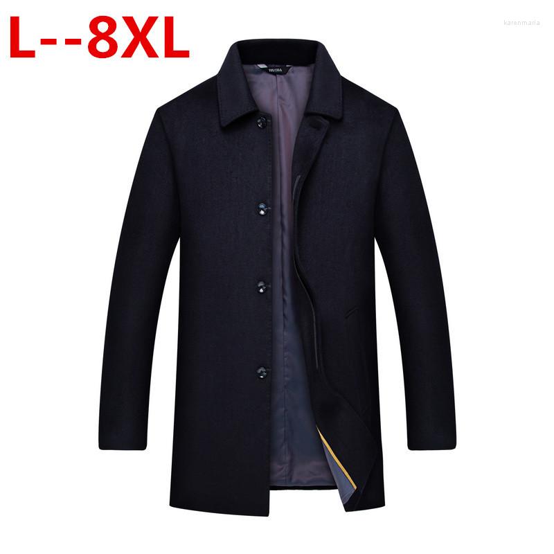 Men's Jackets Plus Size 8XL 6XL 5XL Autumn/winter Men Leisure Single-breasted Trench Coat / Men's Turn Down Collar Long Woolen, Black
Men's Jackets Plus Size 8XL 6XL 5XL Autumn/winter Men Leisure Single-breasted Trench Coat / Men's Turn Down Collar Long Woolen, Black