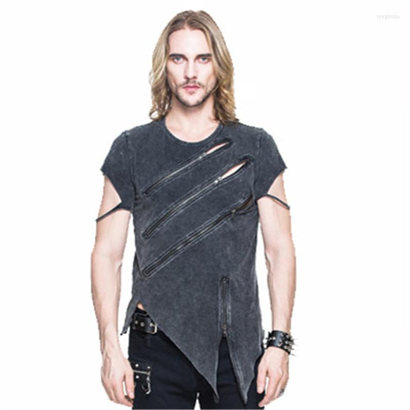 Men' T Shirts Steampunk Irregular Black Gray Round Neck T-shirt Zipper Decoration Hollow Hole Slim Casual Fashion Short Seeve Tee, Blue
Men' T Shirts Steampunk Irregular Black Gray Round Neck T-shirt Zipper Decoration Hollow Hole Slim Casual Fashion Short Seeve Tee, Blue