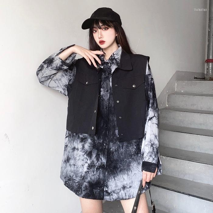 Women's Blouses Dark Black Loose Casual Suit For Men And Women Blouse Harajuku Tie Dye Vintage Long Sleeve Vest Unisex Streetwear, Shirt
Women's Blouses Dark Black Loose Casual Suit For Men And Women Blouse Harajuku Tie Dye Vintage Long Sleeve Vest Unisex Streetwear, Shirt