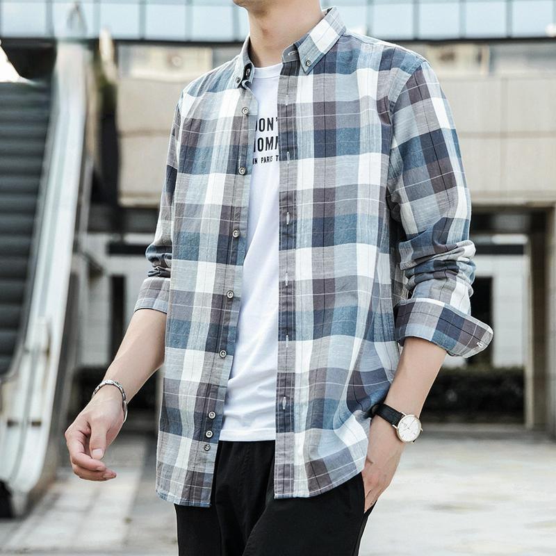 Men's Casual Shirts 2023 Spring Summer Clothing Pure Cotton Shirt Large Plaid Long-sleeved Trend, Blue grid
Men's Casual Shirts 2023 Spring Summer Clothing Pure Cotton Shirt Large Plaid Long-sleeved Trend, Blue grid