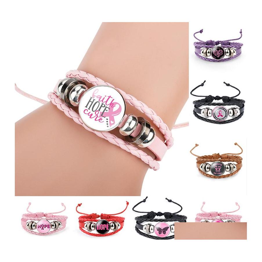 Charm Bracelets Breast Cancer Awareness Pink Ribbon For Women Walking The Cure Leather Wrap Bangle Fashion Believe Hope Faith Jewelr Otgcr
Charm Bracelets Breast Cancer Awareness Pink Ribbon For Women Walking The Cure Leather Wrap Bangle Fashion Believe Hope Faith Jewelr Otgcr