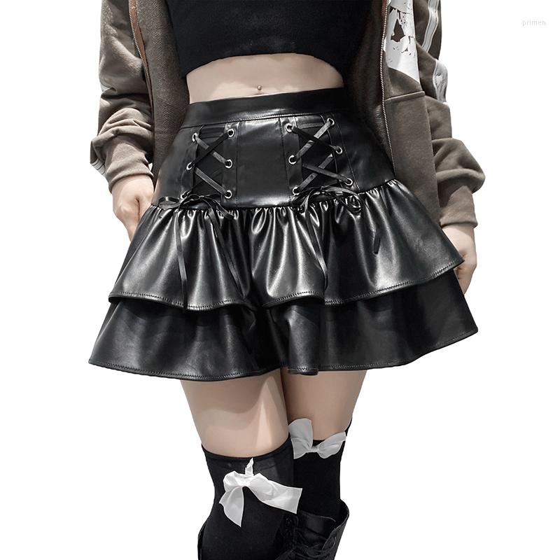 Skirts Women Casual Skirt High Waist Solid Color Bandage Ruffled A-Line Short Black
Skirts Women Casual Skirt High Waist Solid Color Bandage Ruffled A-Line Short Black