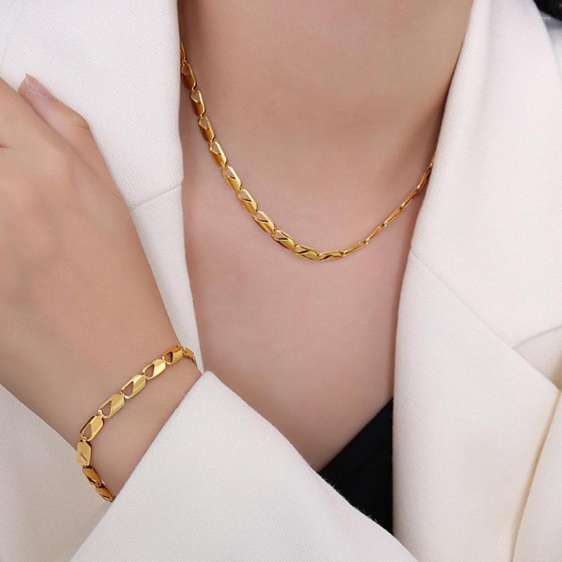 Chains Ins Simple Wild European And American Titanium Steel Plated Jewelry Chain Necklace Clavicle Female Bracelet Set Waterproof
Chains Ins Simple Wild European And American Titanium Steel Plated Jewelry Chain Necklace Clavicle Female Bracelet Set Waterproof