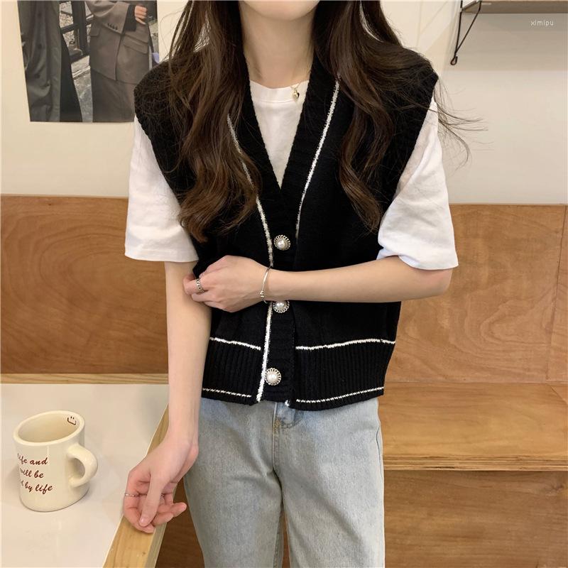 Women's Vests Gentle Dating Knit Vest College Youth Female Students V-neck Outer Single Breasted Age Defying Knitted Sweater Jacket, Black
Women's Vests Gentle Dating Knit Vest College Youth Female Students V-neck Outer Single Breasted Age Defying Knitted Sweater Jacket, Black