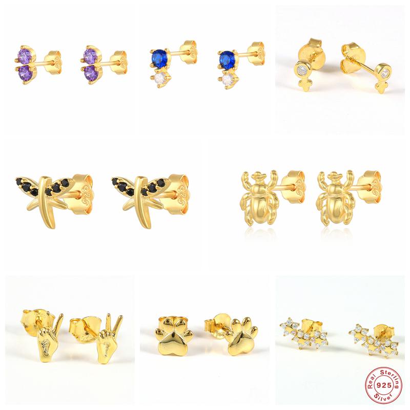 Stud Earrings Aide 925 Sterling Silver Purple Black Zircon Dragonfly Spider For Women Hand Gesture Ear Studs Rock Punk JewelryStud
Stud Earrings Aide 925 Sterling Silver Purple Black Zircon Dragonfly Spider For Women Hand Gesture Ear Studs Rock Punk JewelryStud