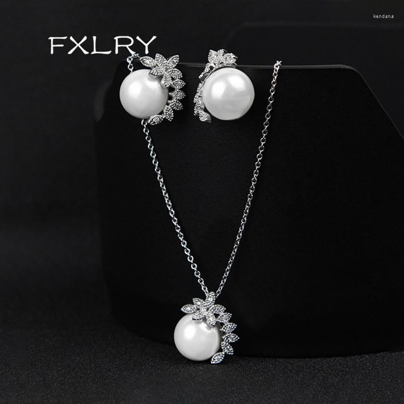 Necklace Earrings Set FXLRY Romantic White Color CZ Leaf Cubic Zircon Pearl Pendant Necklaces And Earring Jewelry, Picture shown
Necklace Earrings Set FXLRY Romantic White Color CZ Leaf Cubic Zircon Pearl Pendant Necklaces And Earring Jewelry, Picture shown