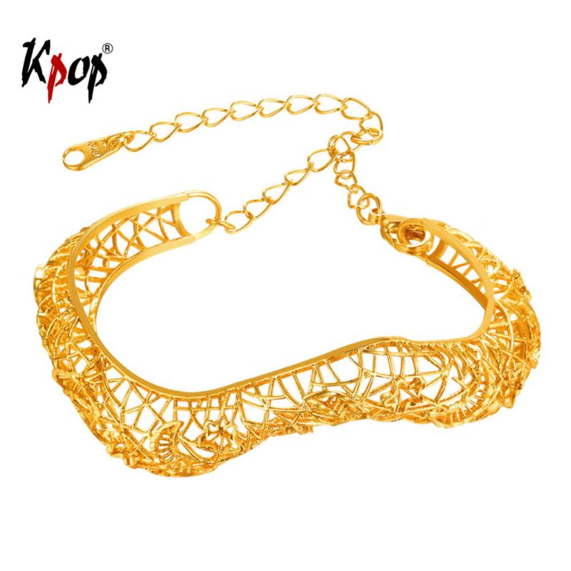 Link Bracelets Kpop Hollw Out Bracelet Bangle Fashion Jewelry Gold/Silver Color Cuff & Bangles Gift For Women H366 Chain
Link Bracelets Kpop Hollw Out Bracelet Bangle Fashion Jewelry Gold/Silver Color Cuff & Bangles Gift For Women H366 Chain