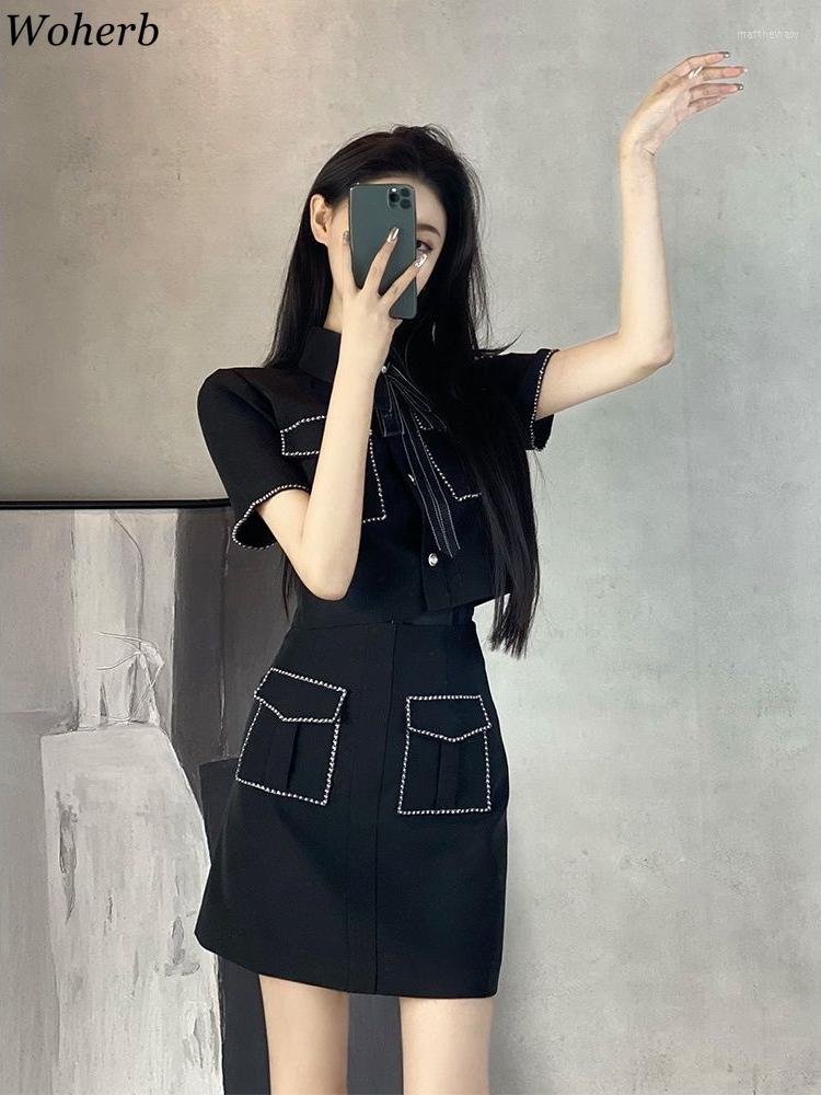 Work Dresses Woherb Korean Office Lady Elegant Two Piece Set Women Short Sleeve Jacket Skirts Suits Fashion Casual Top Skirt 2 Sets, 2 set black
Work Dresses Woherb Korean Office Lady Elegant Two Piece Set Women Short Sleeve Jacket Skirts Suits Fashion Casual Top Skirt 2 Sets, 2 set black