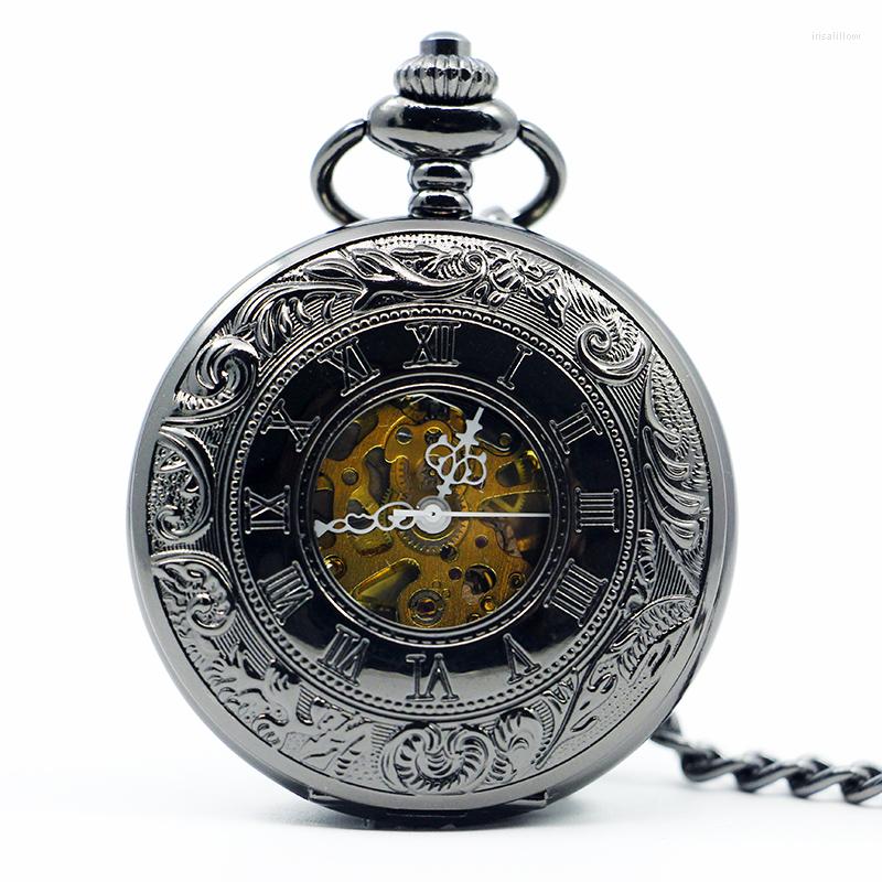 Pocket Watches Retro Antique Black Steampunk Hand Wind Mechanical Watch Men Necklace Fob PJX1216, Picture shown
Pocket Watches Retro Antique Black Steampunk Hand Wind Mechanical Watch Men Necklace Fob PJX1216, Picture shown