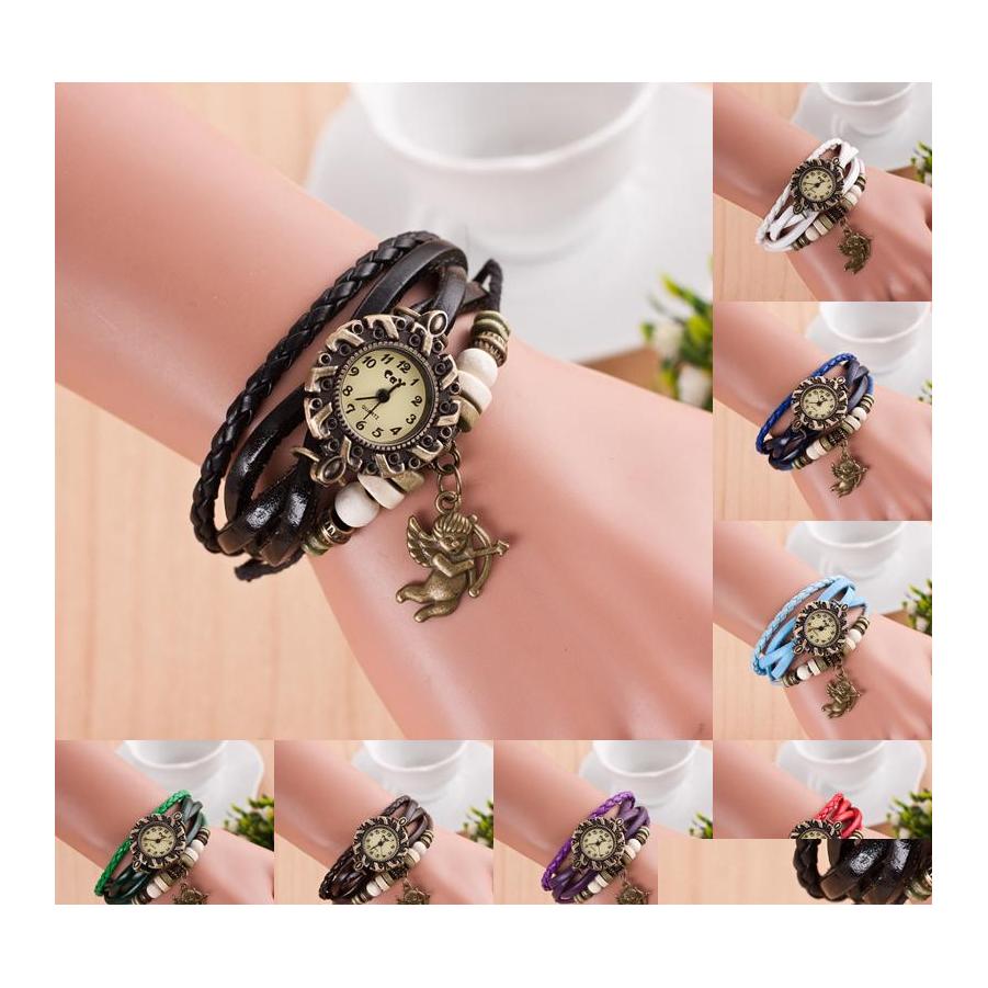 Charm Bracelets Fashion Womens Bracelet Watches Mti Layer Leather Weave Punk Bangle Quartz Watch For Female Luxury Diy Jewelry Drop D Otpql
Charm Bracelets Fashion Womens Bracelet Watches Mti Layer Leather Weave Punk Bangle Quartz Watch For Female Luxury Diy Jewelry Drop D Otpql