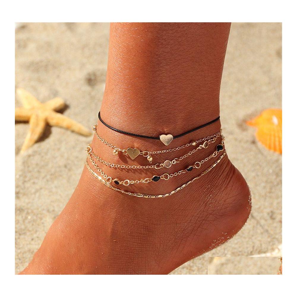 Charm Bracelets Fashion Jewelry 5Pcs/Set Anklet Set Heart Pendant Beads Chain Drop Delivery Dhqyc
Charm Bracelets Fashion Jewelry 5Pcs/Set Anklet Set Heart Pendant Beads Chain Drop Delivery Dhqyc