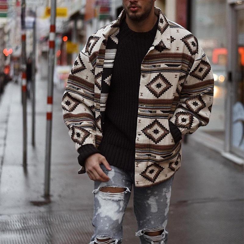 Men' Wool & Blends Men Coat Spring And Autumn Fashion Trendy Thin Geometric Pattern Printing Lapel Single-breasted Long-sleeved Loose Jacke, Picture
Men' Wool & Blends Men Coat Spring And Autumn Fashion Trendy Thin Geometric Pattern Printing Lapel Single-breasted Long-sleeved Loose Jacke, Picture