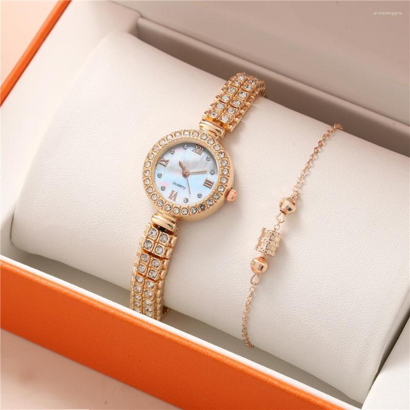Wristwatches Fashion Women Quartz Watches Luxury With Diamonds Rome Shellface Design Watch Bracelet Stainless Steel Strap Female Gift Clock, Gold
Wristwatches Fashion Women Quartz Watches Luxury With Diamonds Rome Shellface Design Watch Bracelet Stainless Steel Strap Female Gift Clock, Gold