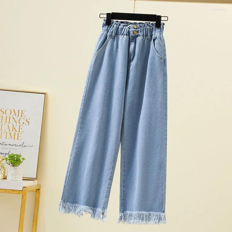 Women' Pants Vintage Ladies Spring Tassel Jeans Women Casual Fashion Loose Wide Legs Elastic High Waist Thin Female Clothing Trouser, Light blue
Women' Pants Vintage Ladies Spring Tassel Jeans Women Casual Fashion Loose Wide Legs Elastic High Waist Thin Female Clothing Trouser, Light blue