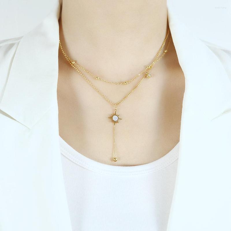 Pendant Necklaces OPK Women Necklace Stainless Steel Fashion Layered Pearl Long Chain Silver Color Gold
Pendant Necklaces OPK Women Necklace Stainless Steel Fashion Layered Pearl Long Chain Silver Color Gold