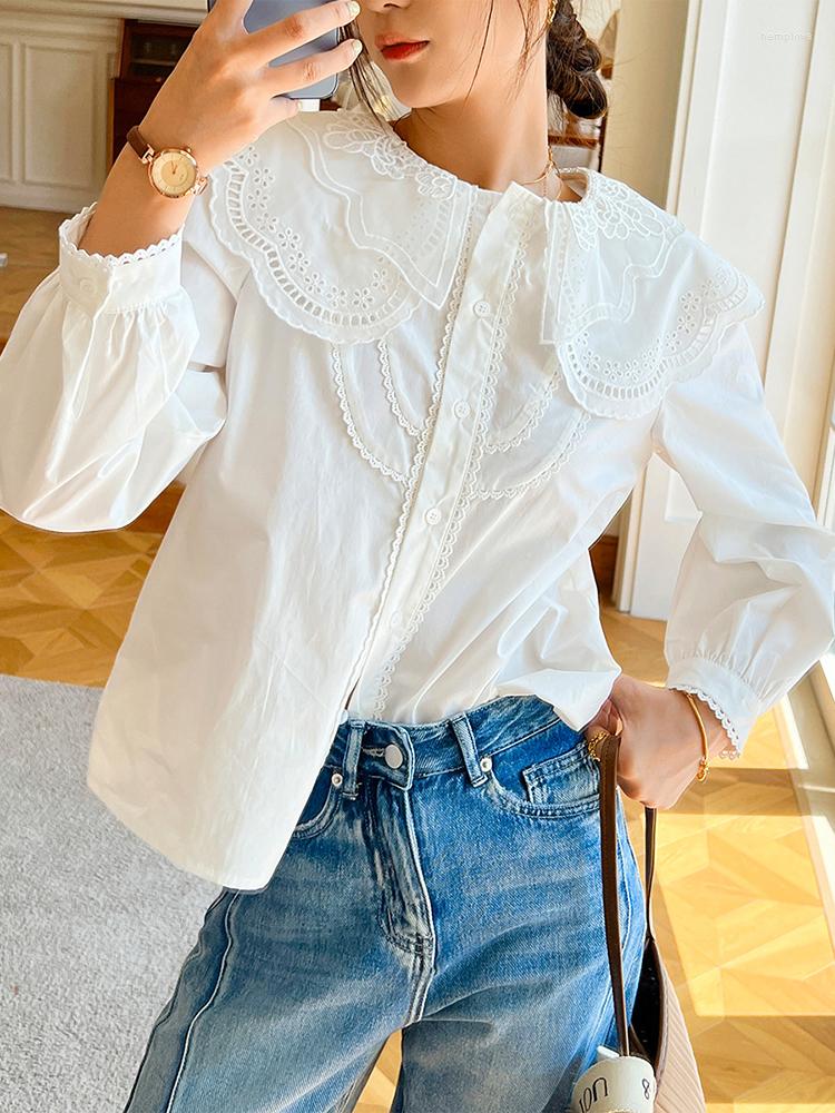 Women' Blouses Cotton Puff Loose White Elegant Chic Blouse Shirts Women Spring Hollow Out Long Lantern Sleeve Casual Laides Tops 2023, 0538
Women' Blouses Cotton Puff Loose White Elegant Chic Blouse Shirts Women Spring Hollow Out Long Lantern Sleeve Casual Laides Tops 2023, 0538
