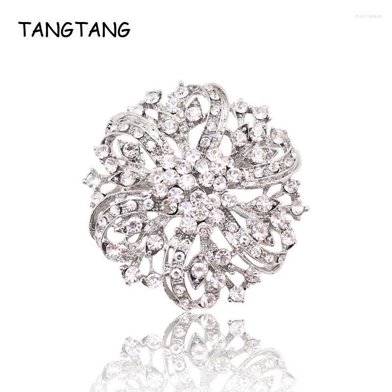 

Brooches TANGTANG Brooch Pins For Women Rhodium Plating Rhinestone Jewelry Suit Cost Accessories Bijoux Fashion Ornaments