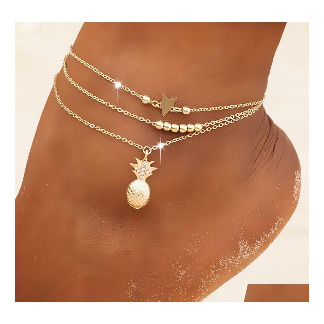 Anklets Fashion Jewelry Beads Chain Anklet Mti Layer Pineapple Pendant Beach Chains Foot Accessories Drop Delivery Dhyku
Anklets Fashion Jewelry Beads Chain Anklet Mti Layer Pineapple Pendant Beach Chains Foot Accessories Drop Delivery Dhyku